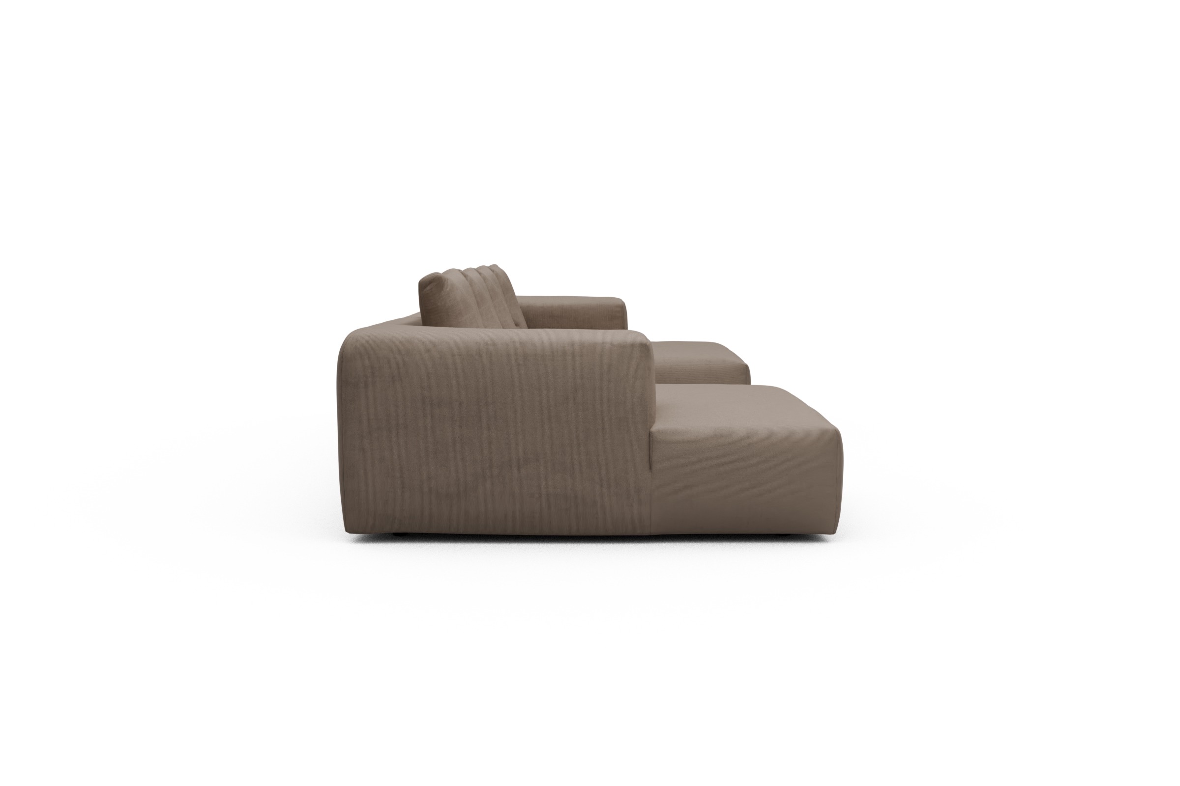 Wohnlandschaft Fred mit 2-Sitzer und Chaiselongue beidseitig Cordufine-Biege