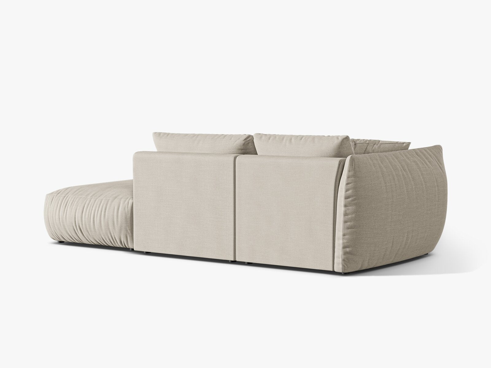 Micadoni Modulares Sofa Chris 3-Sitzer Rechts Strukturierter Stoff Natur