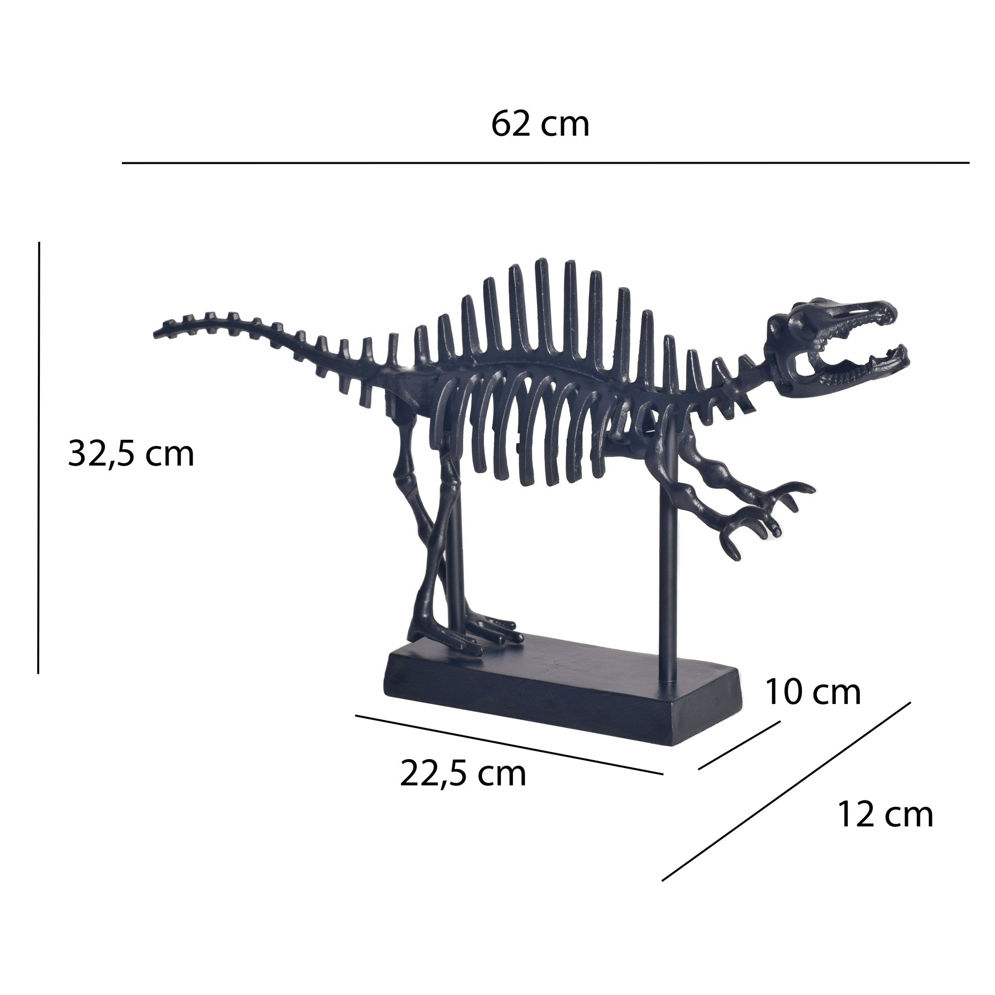 Dekofigur Hvitsten Aluminium Schwarz 62 × 12 × 32,5 cm