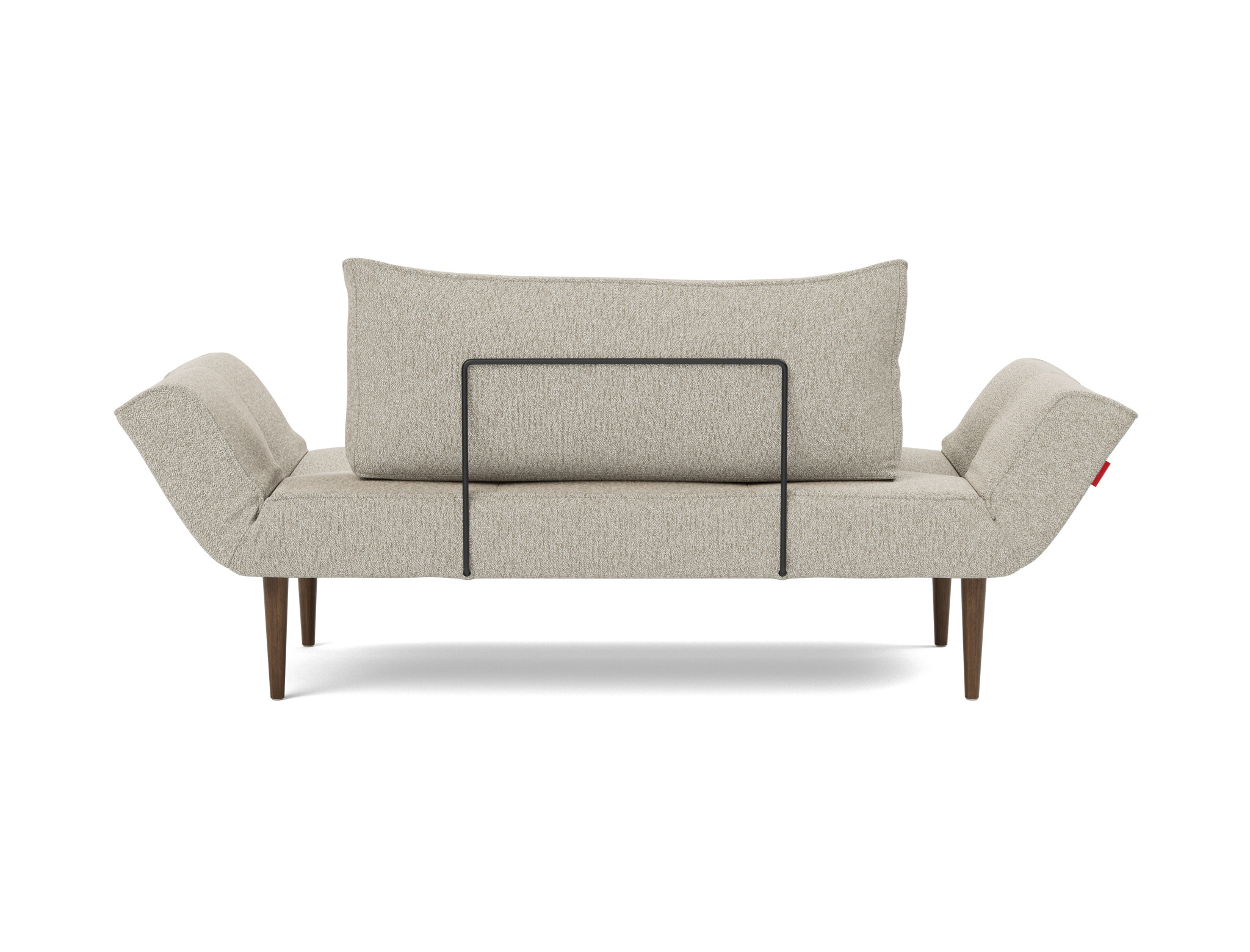 Tagesbett Zeal Boucle Skandi 539-Beige Beine Styletto Eiche dunkel