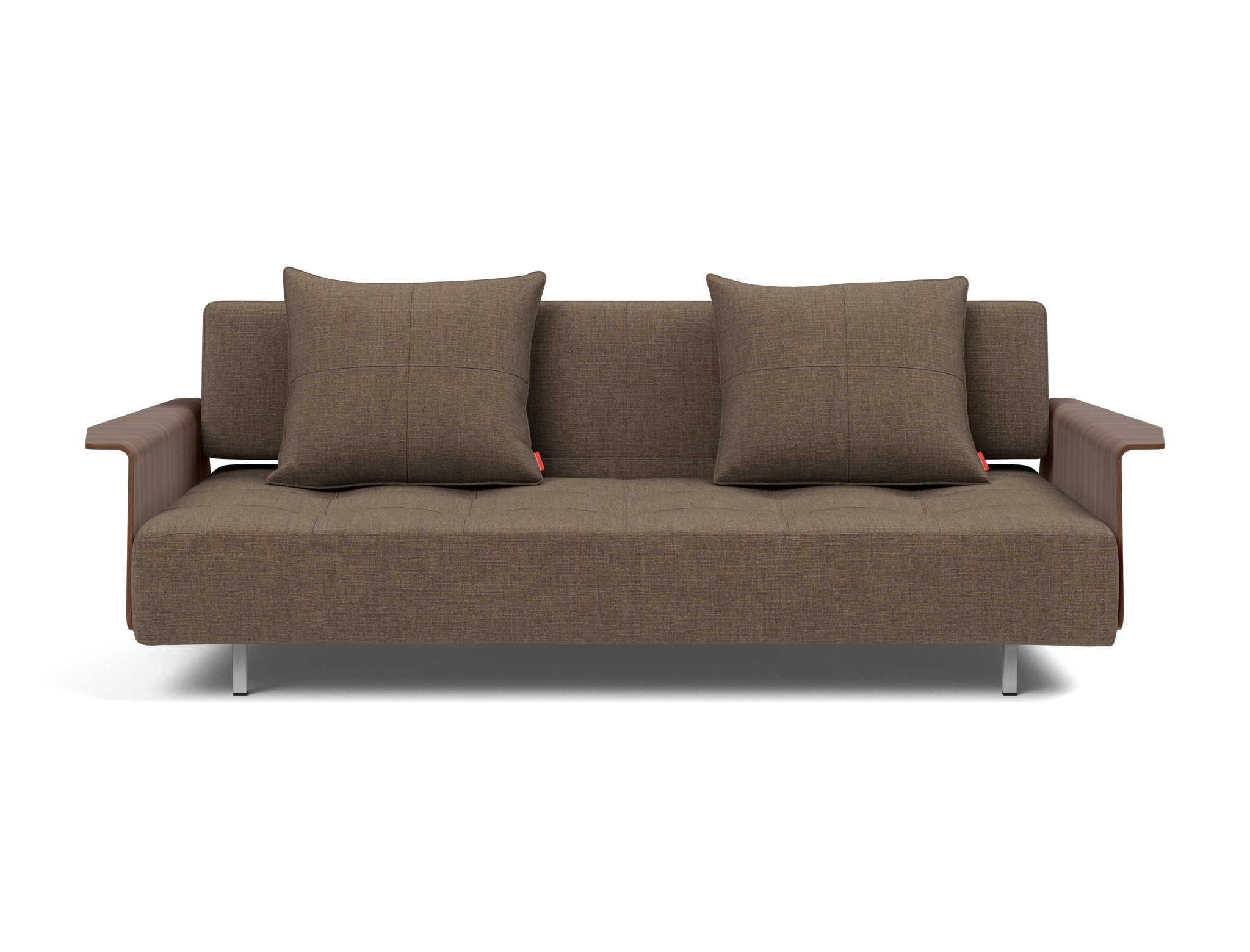 Schlafsofa Long Horn D.E.L. mit Armlehnen Chenille Esina 411-Cedar-Brown