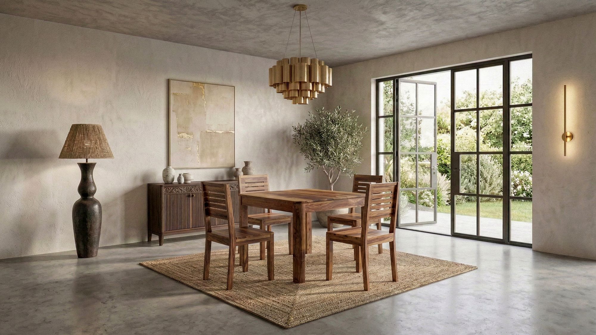 Esstisch Nesset Massivholz Dunkelbraun 80 × 80 cm