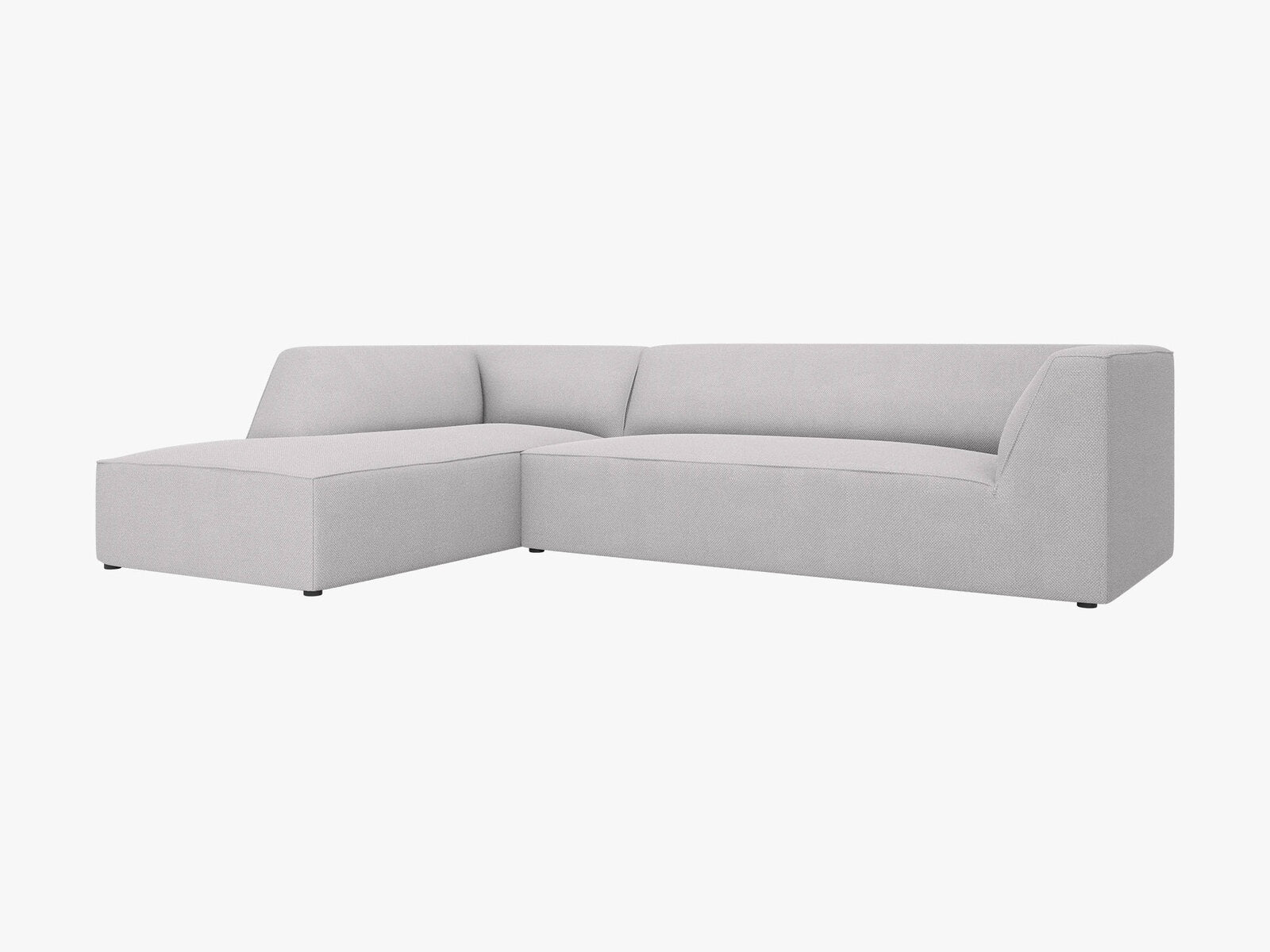 Micadoni 4-Sitzer Modular Sofa Ruby Links Strukturierter Stoff Ottawa Hellgrau