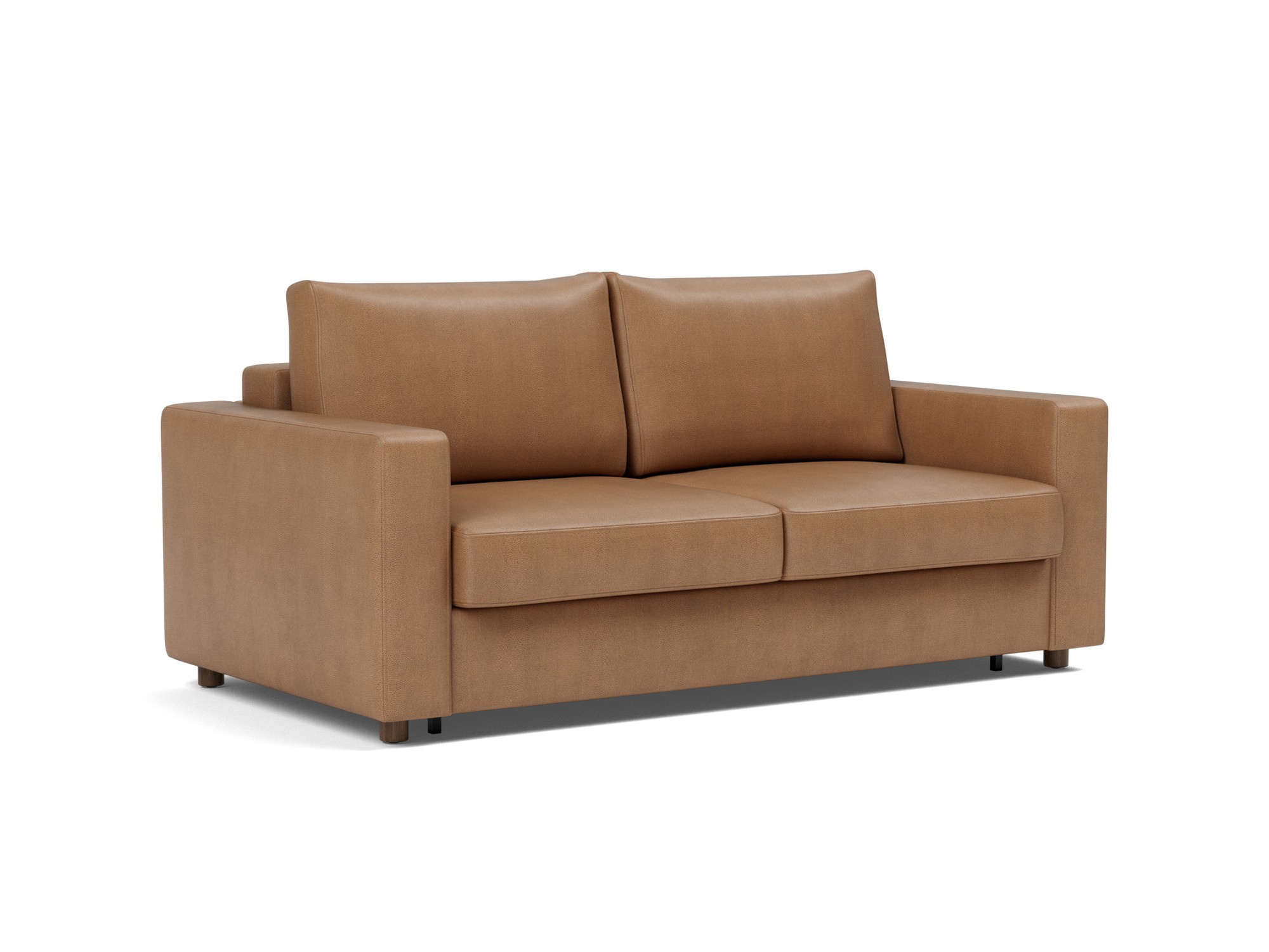Schlafsofa Neah mit Standard-Armlehnen 160 Lederoptik Faunal 551-Brown