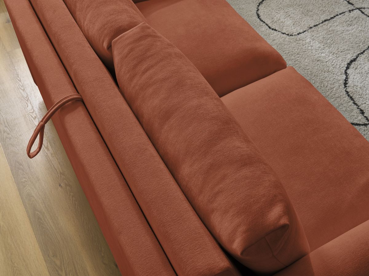 Bobochic Cocoone Schlafsofa 3-Sitzer Stoff Orange, Liegefläche 160 × 200 cm