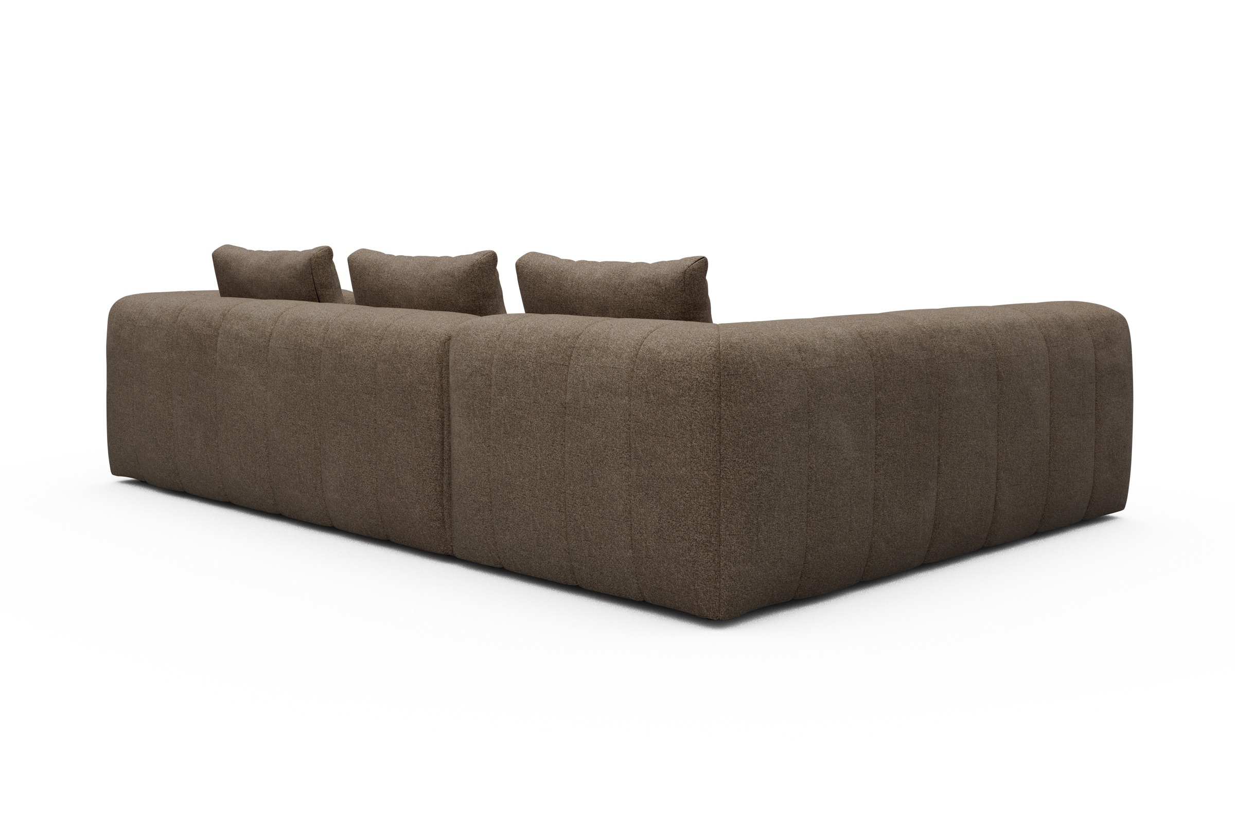 Ecksofa Hugo 2x 2,5-Sitzer Armlehne rechts Aivi-Khaki-Brown