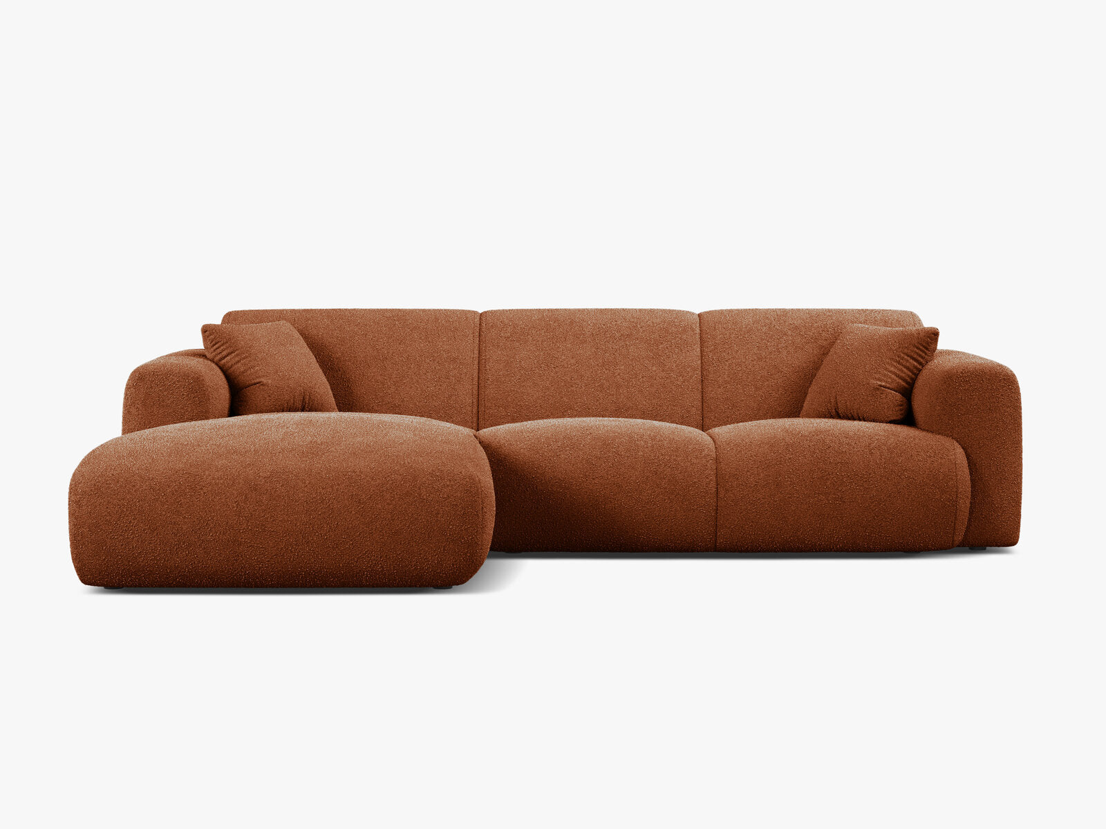 Micadoni Ecksofa Molino 4-Sitzer Links Boucle Baloo Braun