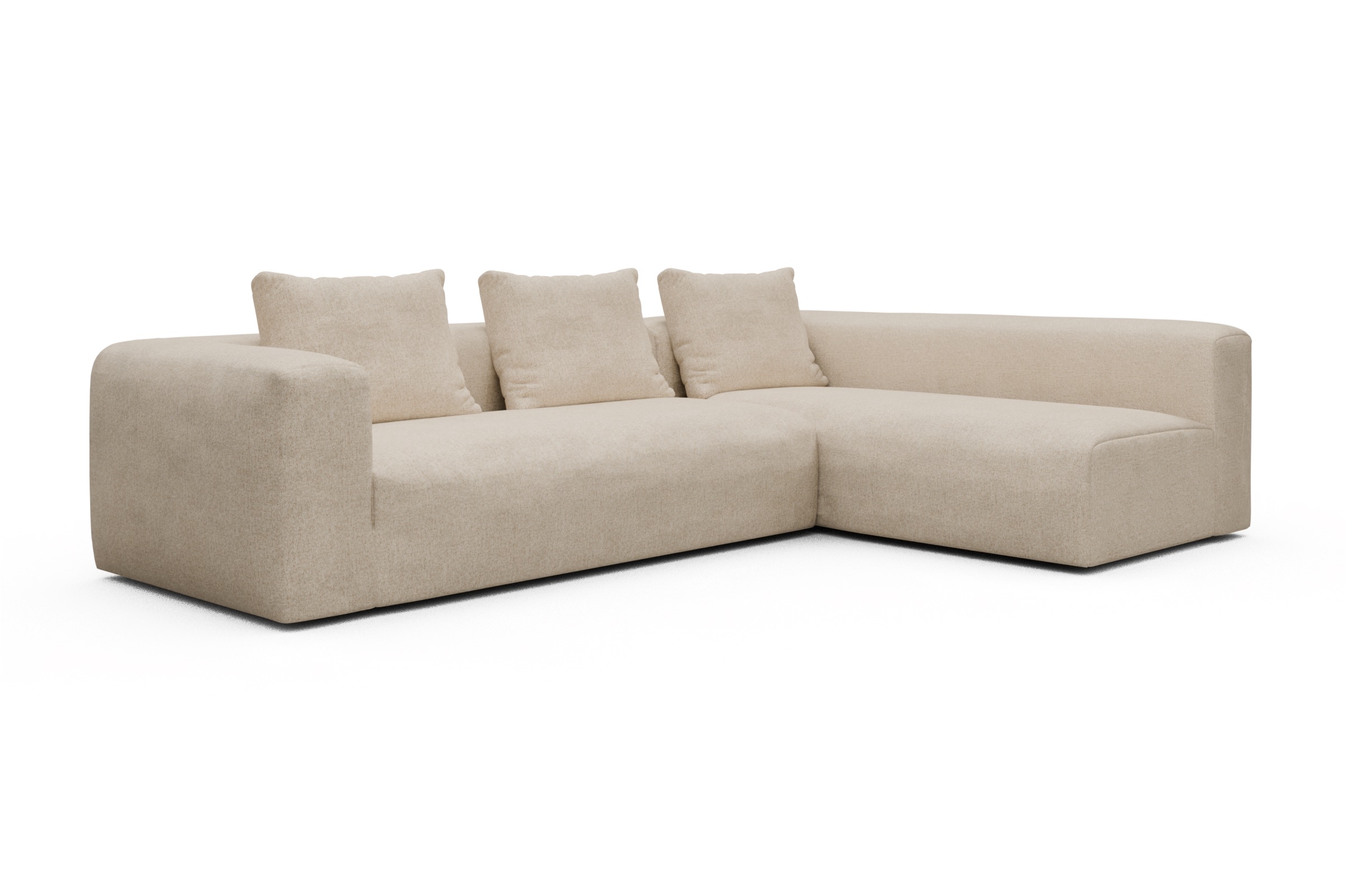 Ecksofa Fred 2x 2,5-Sitzer rechts offen Casone-Natural-Beige