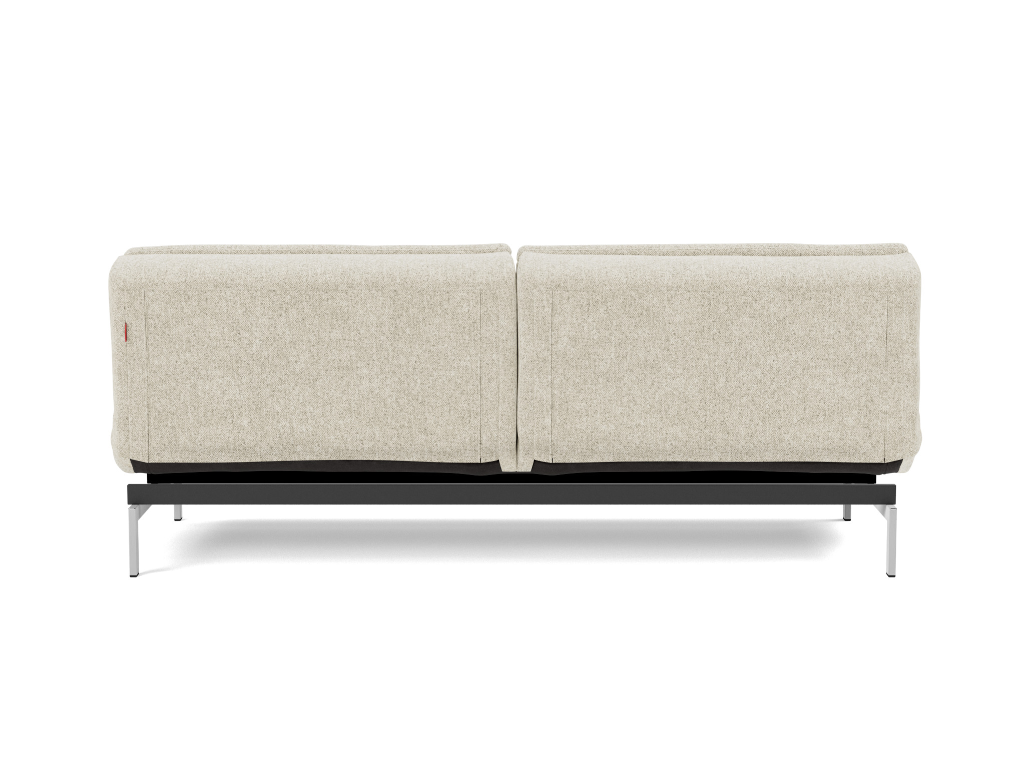 Schlafsofa Dublexo Strukturierter Stoff Taura 357-Off-White Beine Chrom
