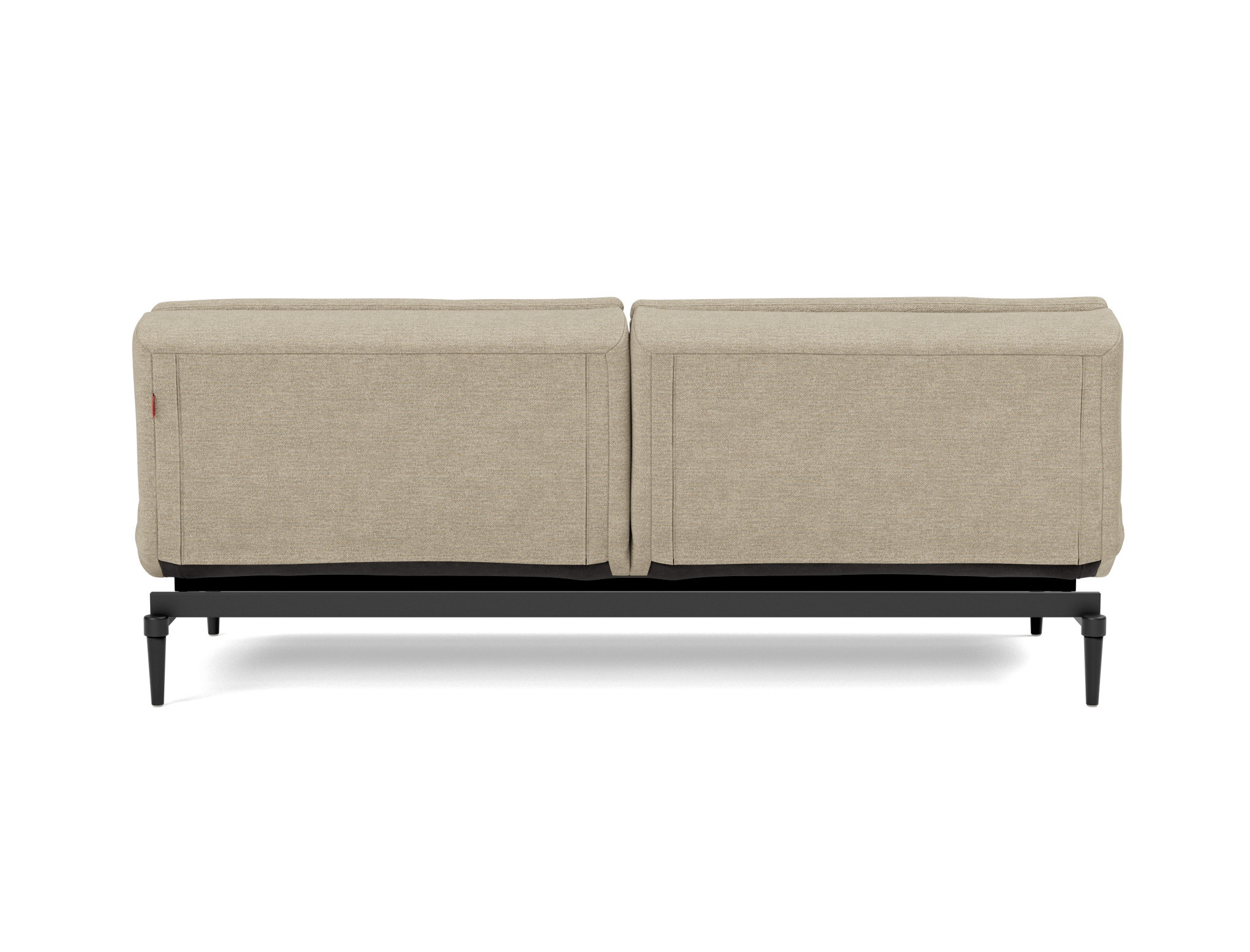 Schlafsofa Dublexo Strukturierter Stoff Taura 356-Sand Beine Styletto Eiche schwarz