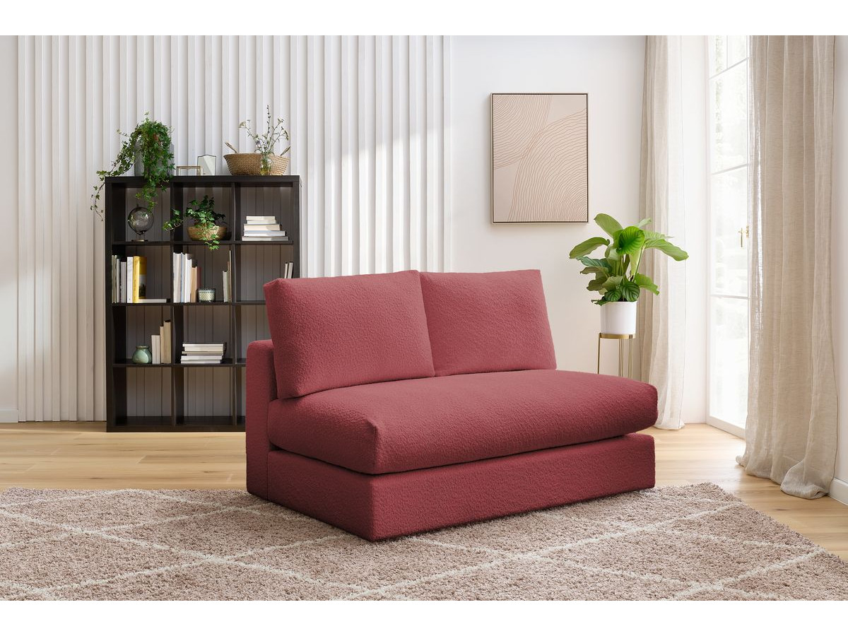 Bobochic Paris Sofamodul 2-Sitzer Bouclé-Stoff Rot