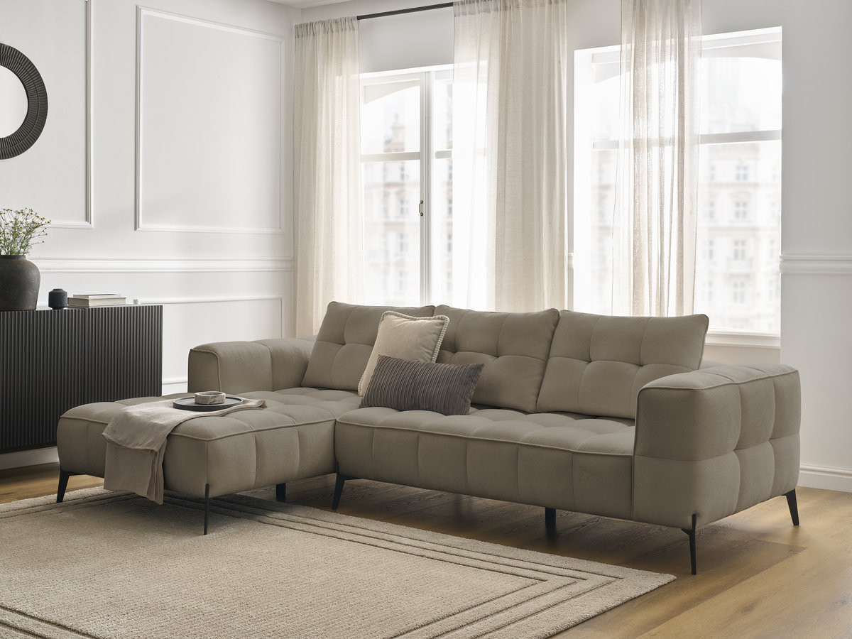 Bobochic Anis Ecksofa Strukturstoff Taupe Ecke links