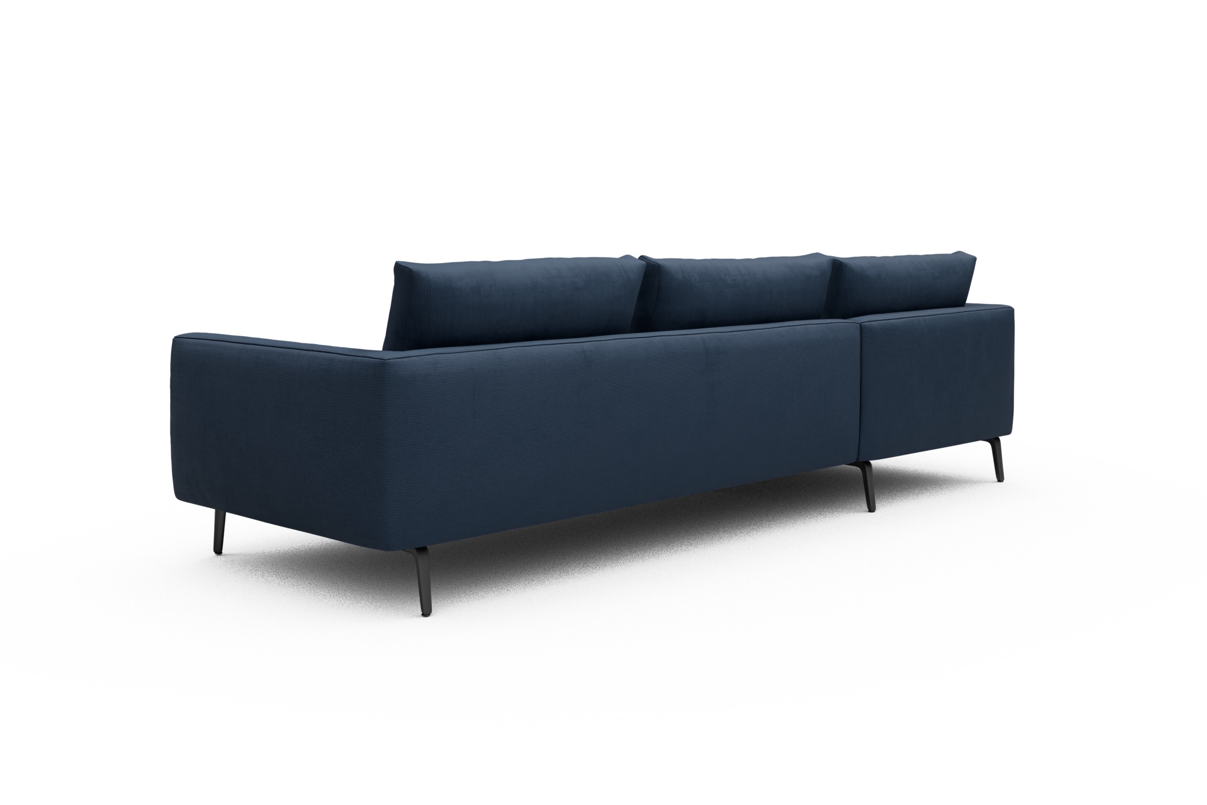 Ecksofa Karl Chaiselongue links mit 2,5-Sitzer Cordufine-Royal-Blue