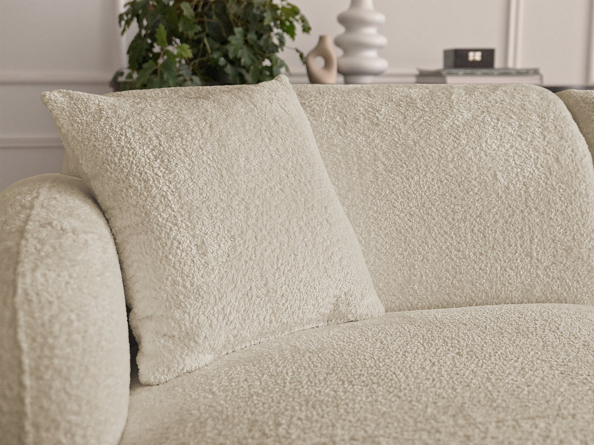 Bobochic Anda Ecksofa 279 × 264 cm Chenille Beige Ecke rechts