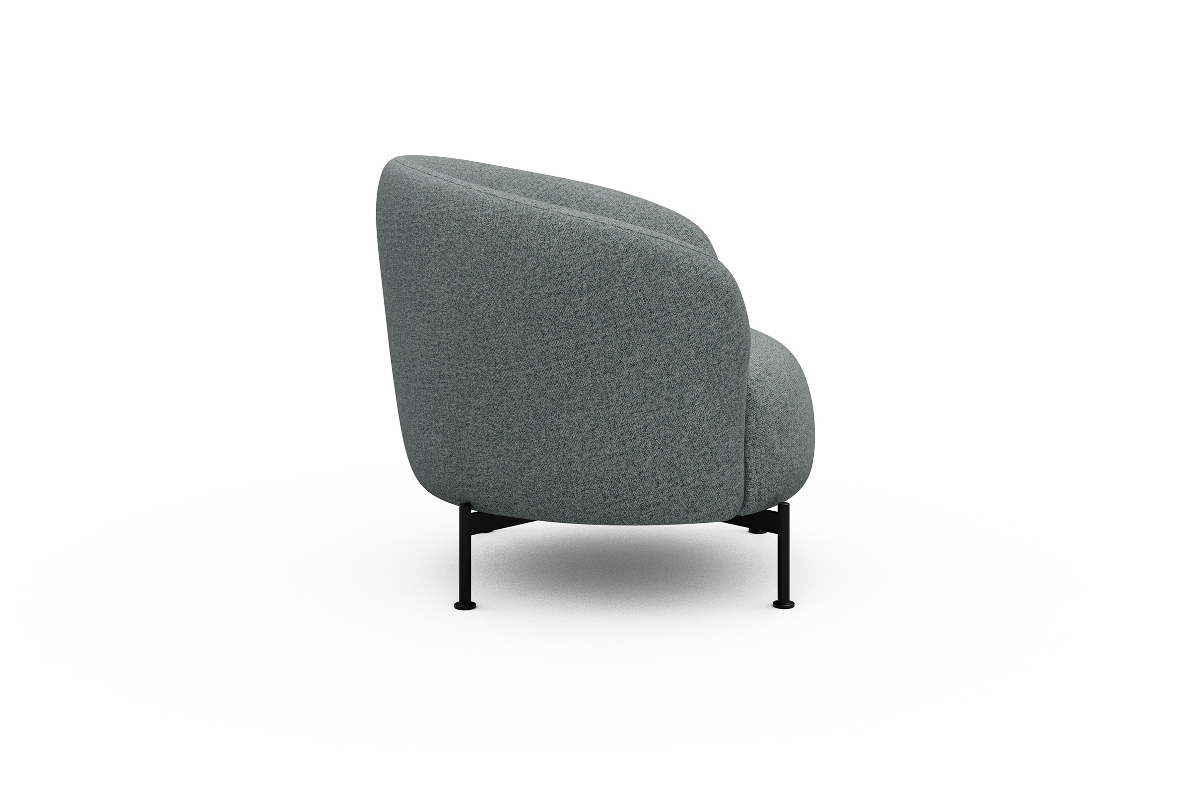 Sessel Ronda X-Metallgestell Schwarz Casone-Light-Mixed-Green