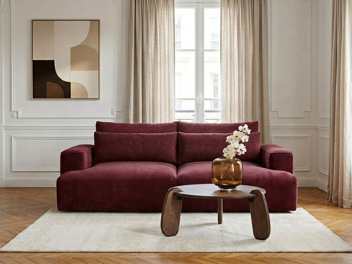 Bobochic Twiny Sofa 3-Sitzer Stoff Rot