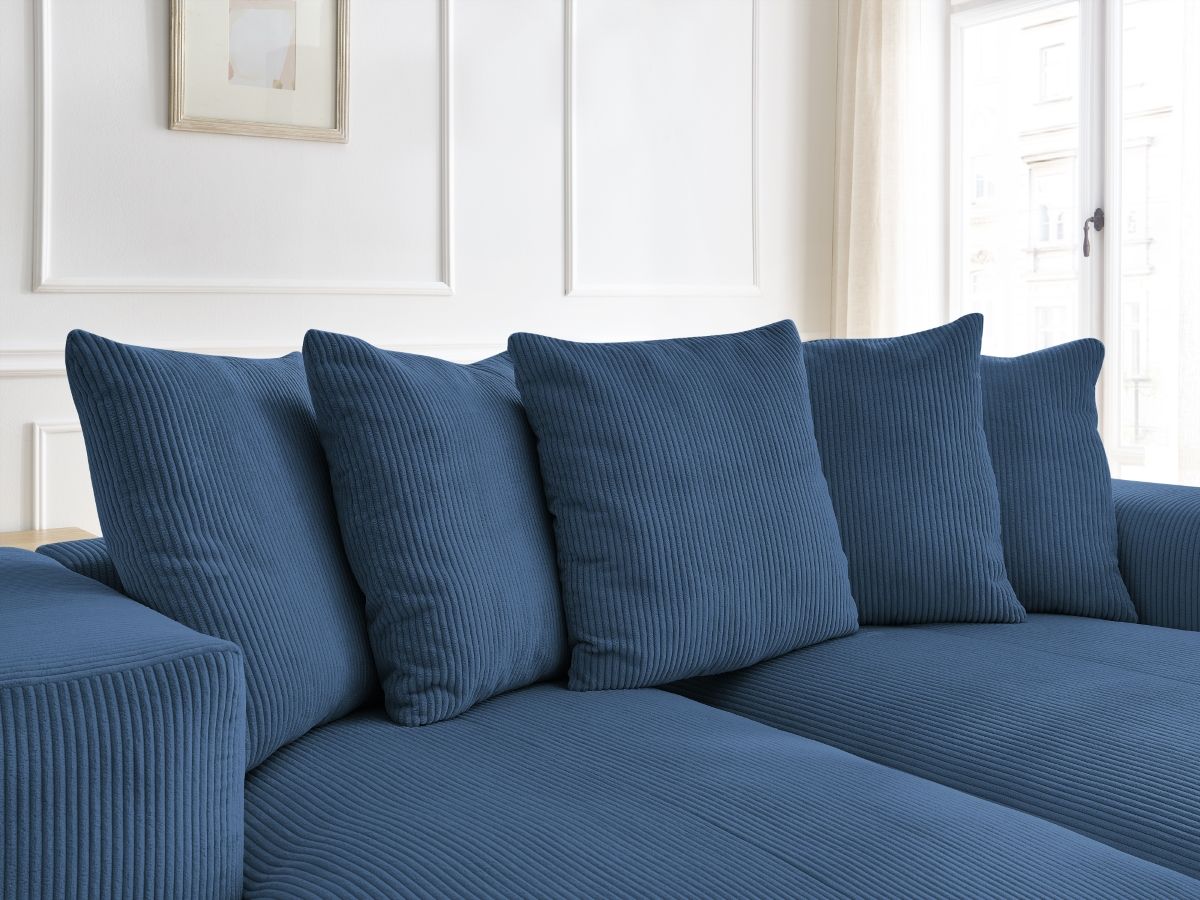 Bobochic Voltaire Sofa 4-Sitzer 248 × 170 cm Cordsamt Dunkelblau