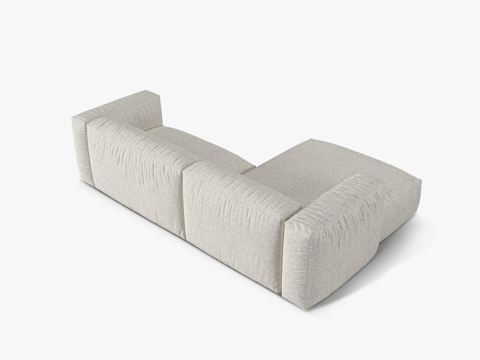Micadoni Ecksofa Martina 2-Sitzer Links Boucle Monet Grau Beige Melange