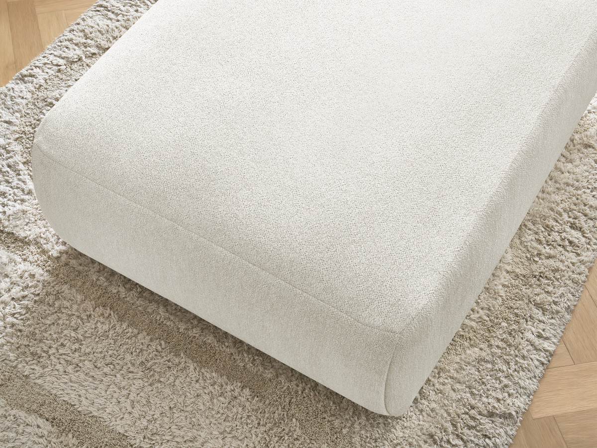 Bobochic Jana Pouf 94 × 114 cm Melange-Stoff Weiß