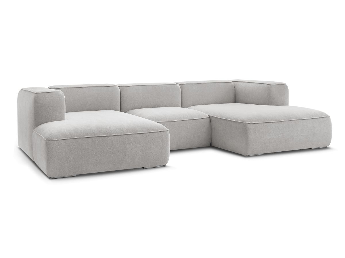 Bobochic Zephyr Wohnlandschaft Strukturstoff Hellgrau