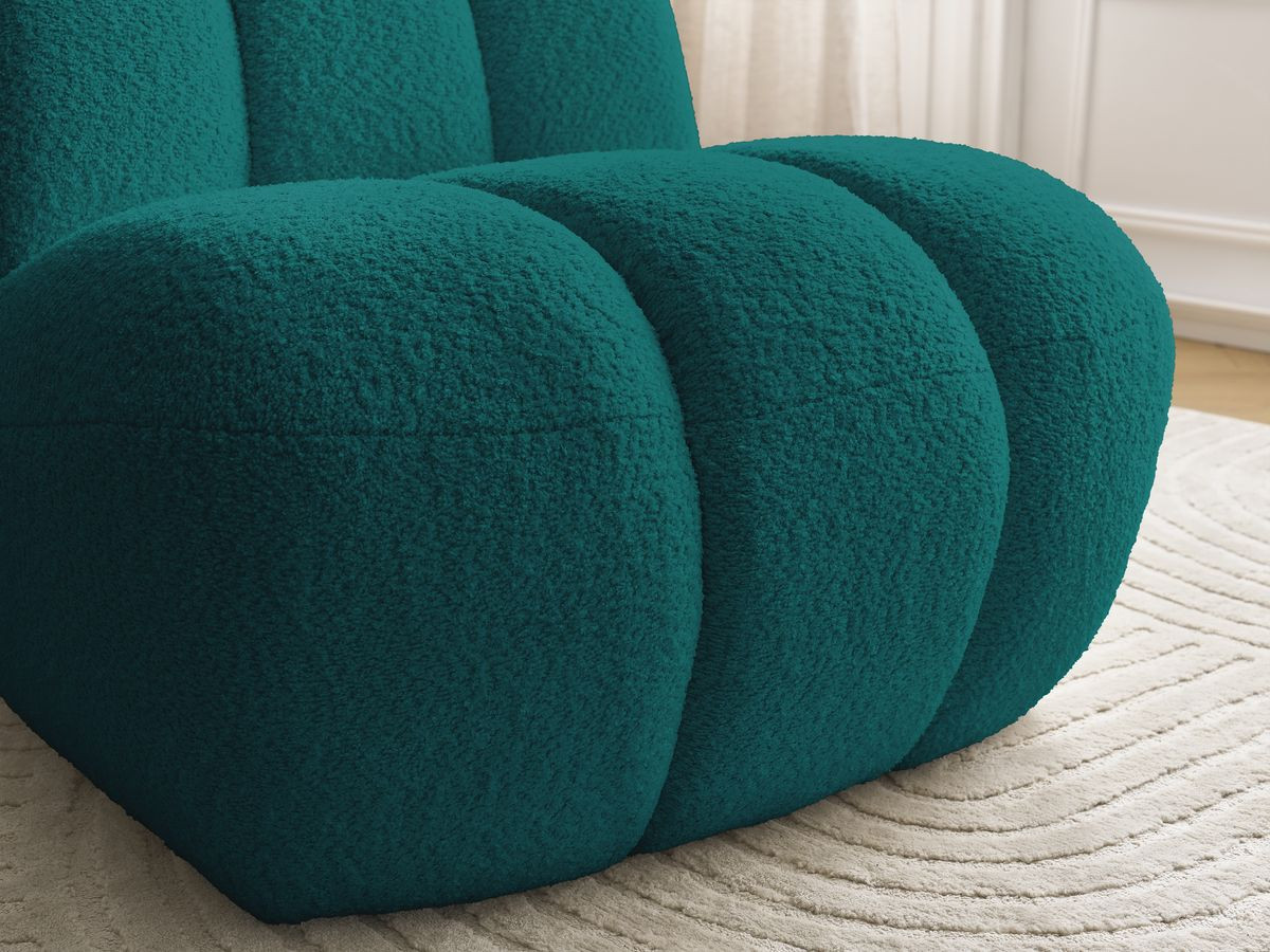 Bobochic Janissaire Sessel 81 × 90 cm Bouclé-Stoff Hellblau
