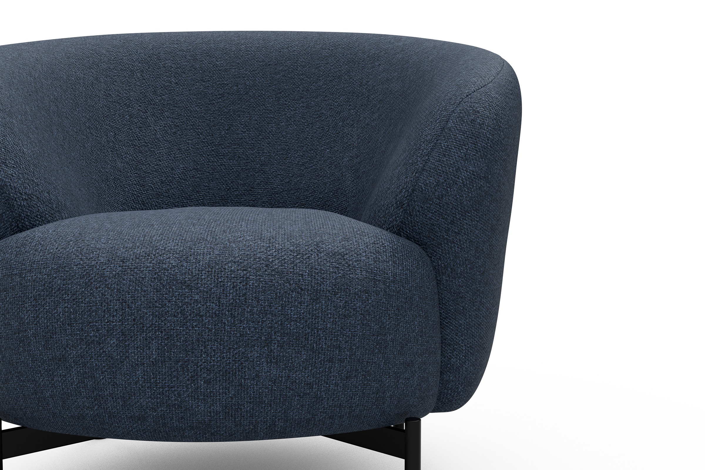 Sessel Ronda X-Metallgestell Schwarz Sama-Deep-Blue