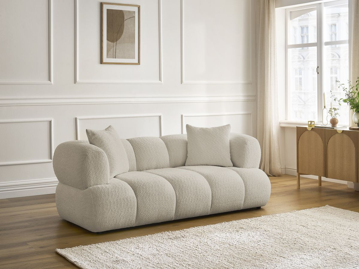 Bobochic Pamira Sofa 2-Sitzer Bouclé-Stoff Beige