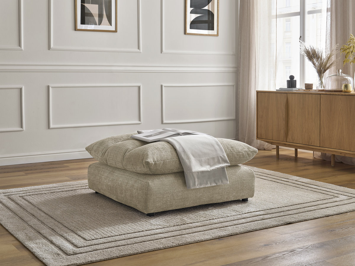 Bobochic Neil Pouf Strukturstoff Beige