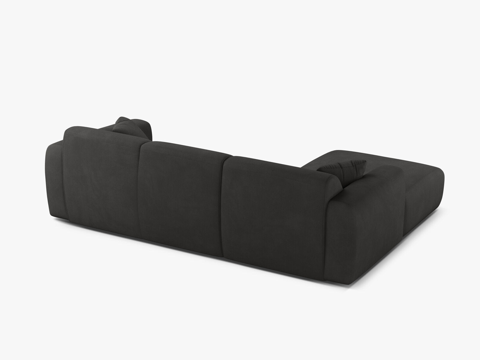 Micadoni Ecksofa Molino 4-Sitzer Links Strukturierter Stoff Rebel Dunkelgrau