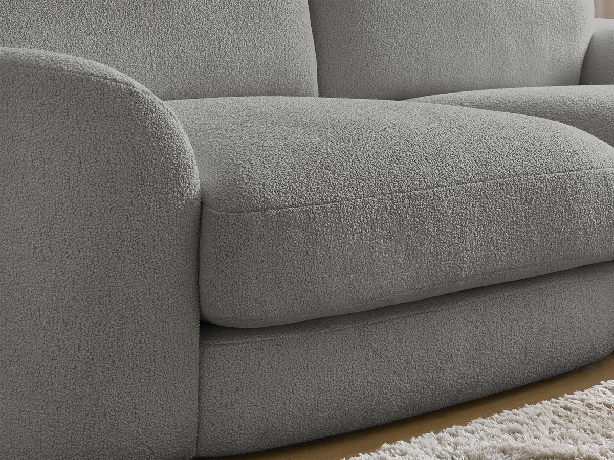 Bobochic Leonore Sofa 3-Sitzer Bouclé-Stoff Dunkelgrau