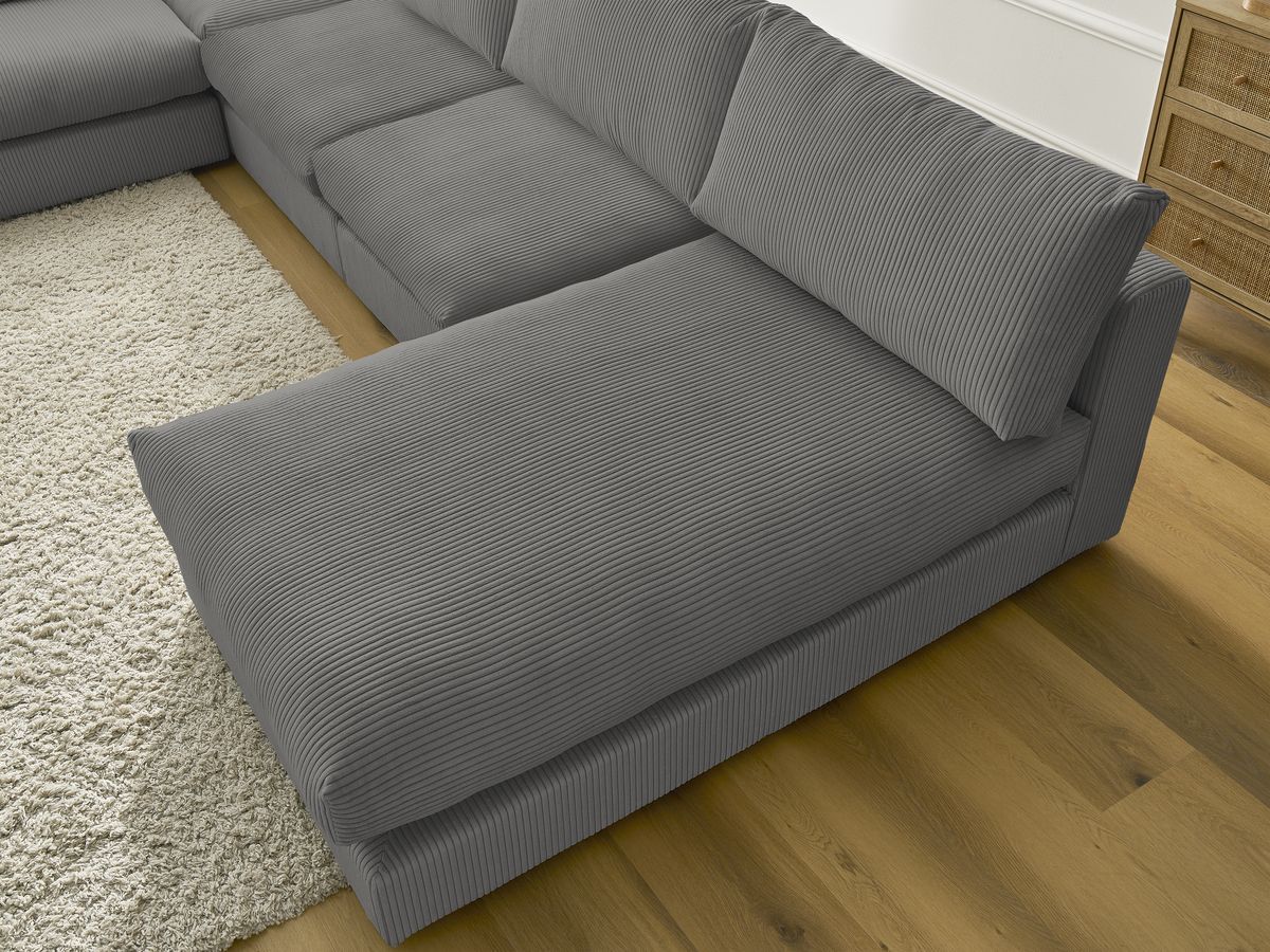 Bobochic Paris Ecksofa Cordsamt Dunkelgrau