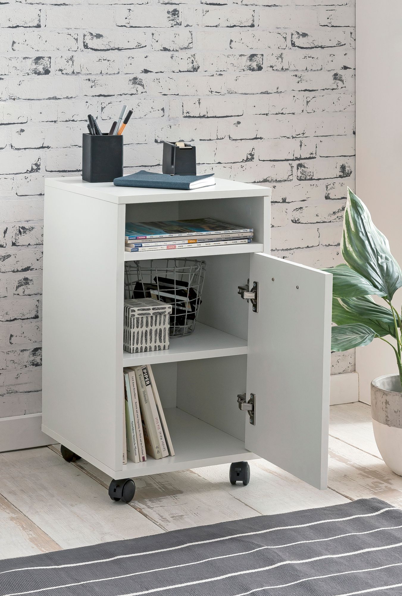 Rollcontainer Ljorslev Weiß 33 × 38 × 60 cm