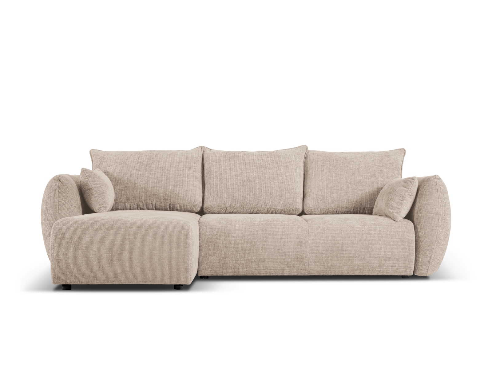 Cosmopolitan Design Ecksofa Matera 4-Sitzer mit Schlaffunktion Chenille Eden Dunkelbeige Links