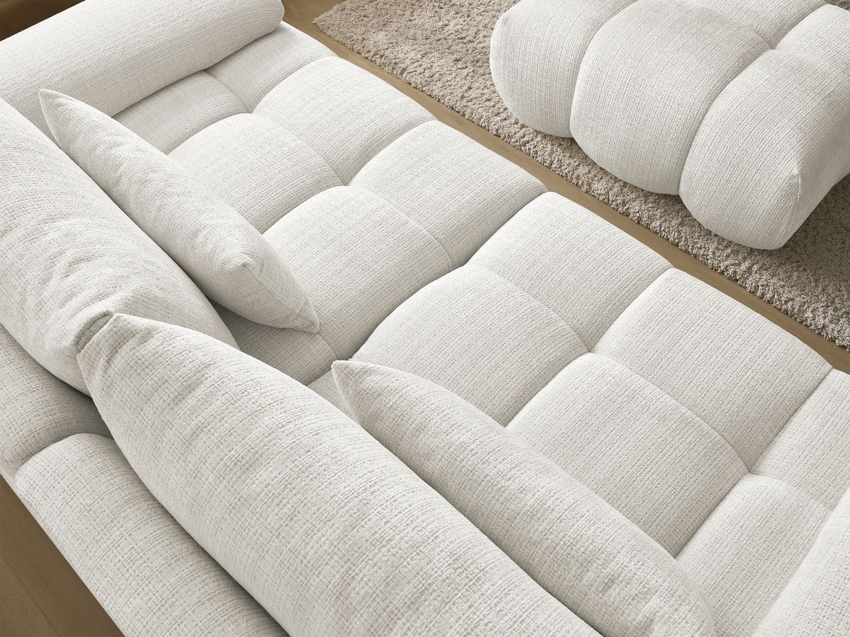 Bobochic Ivane Sofa 4-Sitzer Strukturstoff Weiß