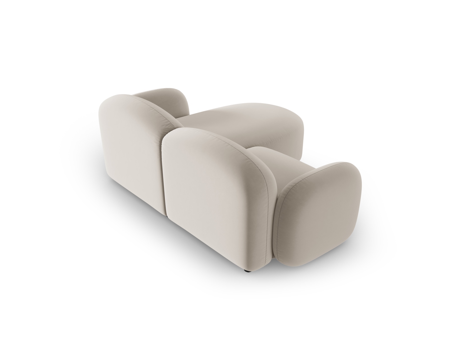 Micadoni Ecksofa Blair 3-Sitzer Links Samt Casino Hellbeige