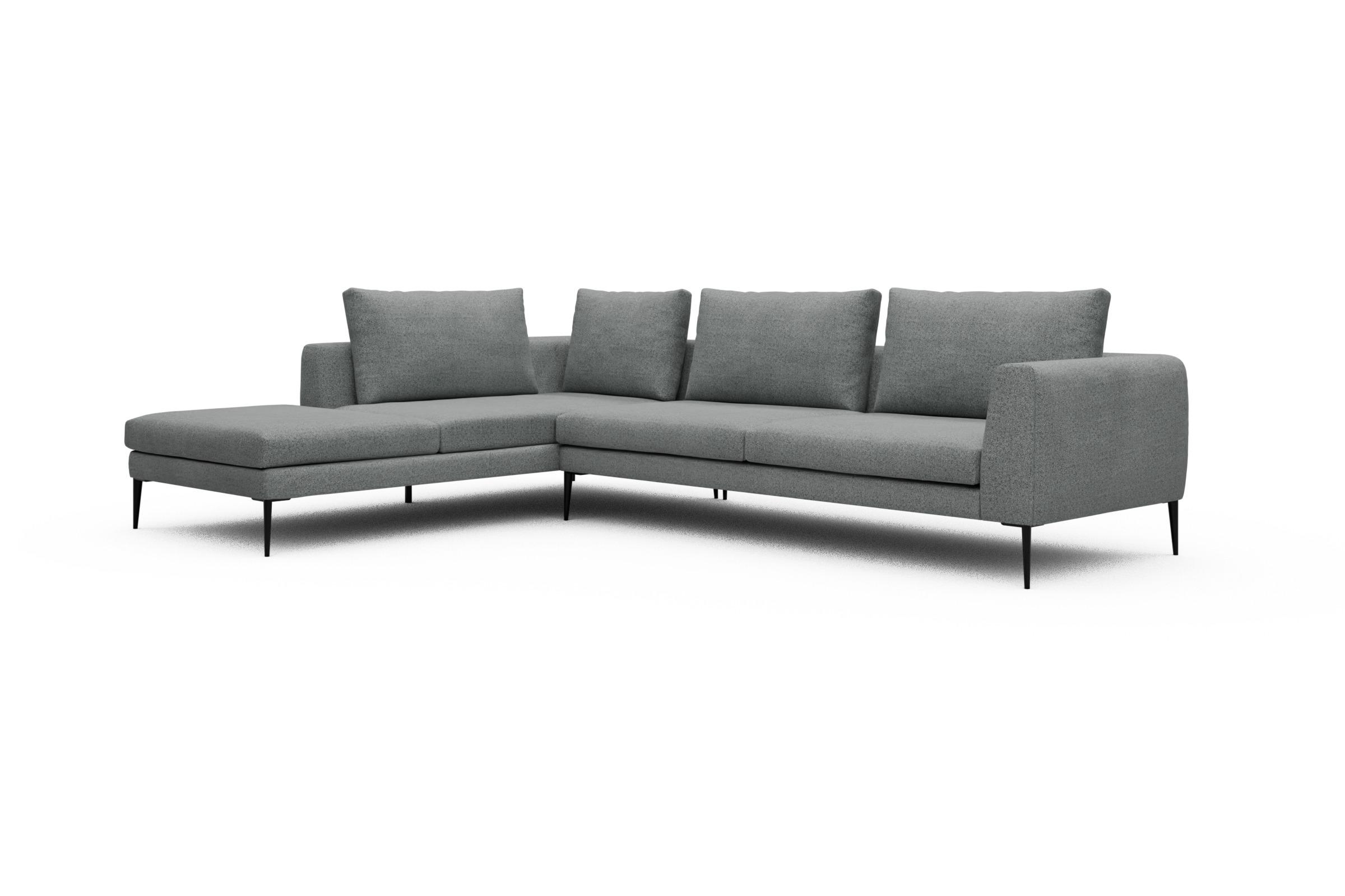 Ecksofa Paul Relax-Ecke rechts mit 3-Sitzer Aivi-Gravet-Grey