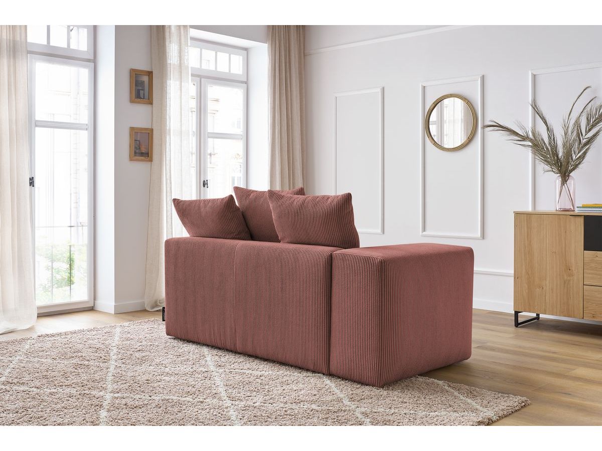 Bobochic Voltaire Sofamodul 2-Sitzer 178 × 100 cm Cordsamt Rosa Ecke links