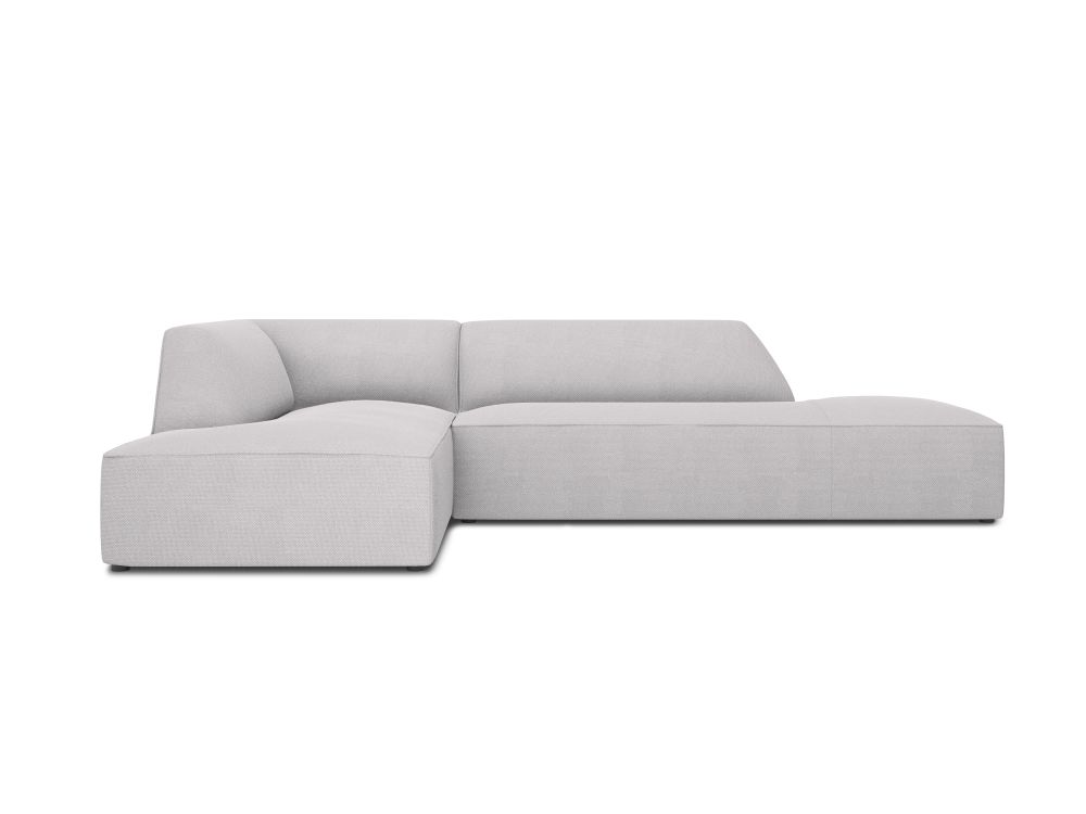 Cosmopolitan Design Ecksofa Siena 4-Sitzer offen Strukturierter Stoff Ottawa Hellgrau Links