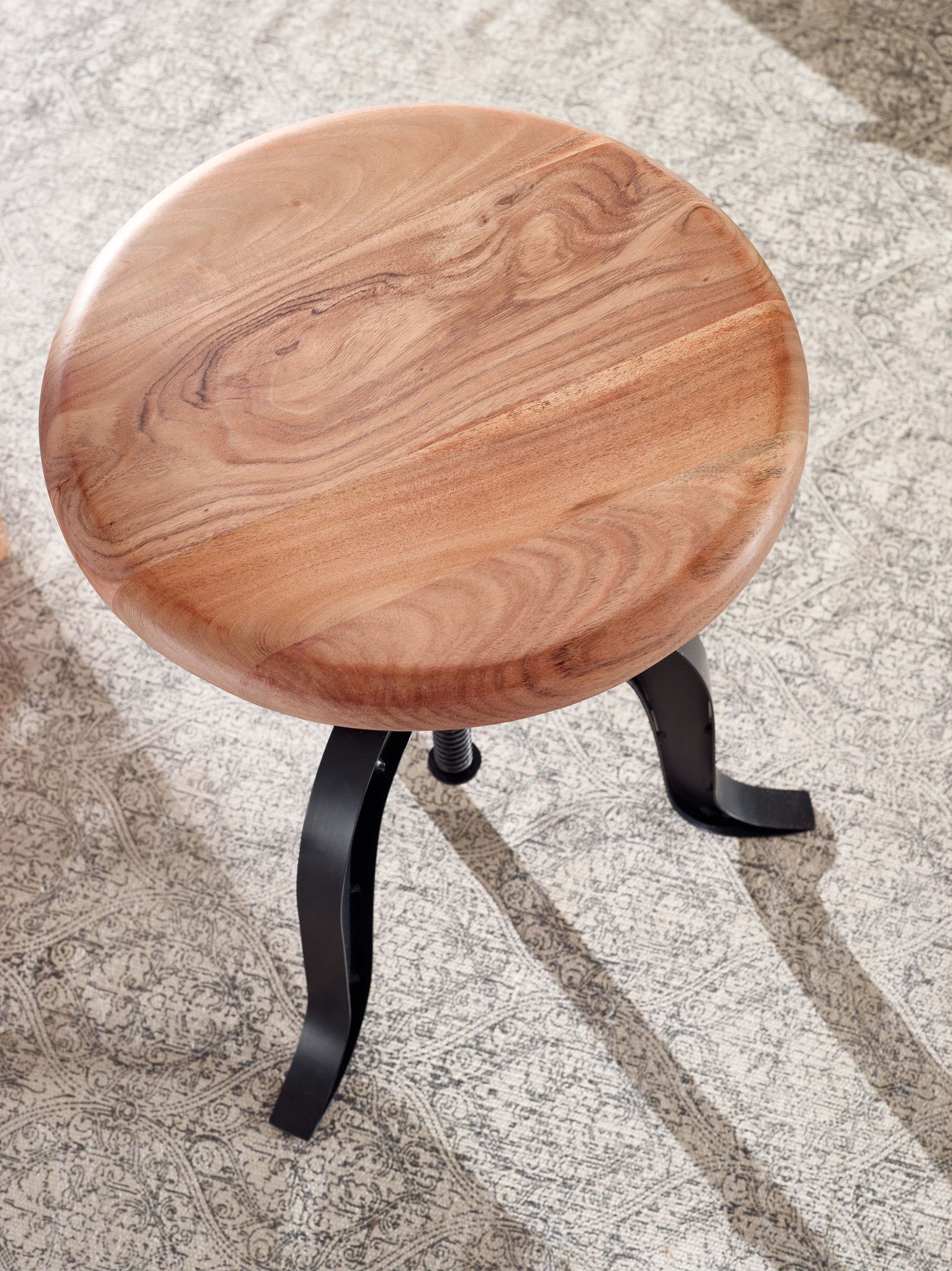 Sitzhocker Vaglir Akazie Massivholz Schwarz 39 × 39 × 48 cm