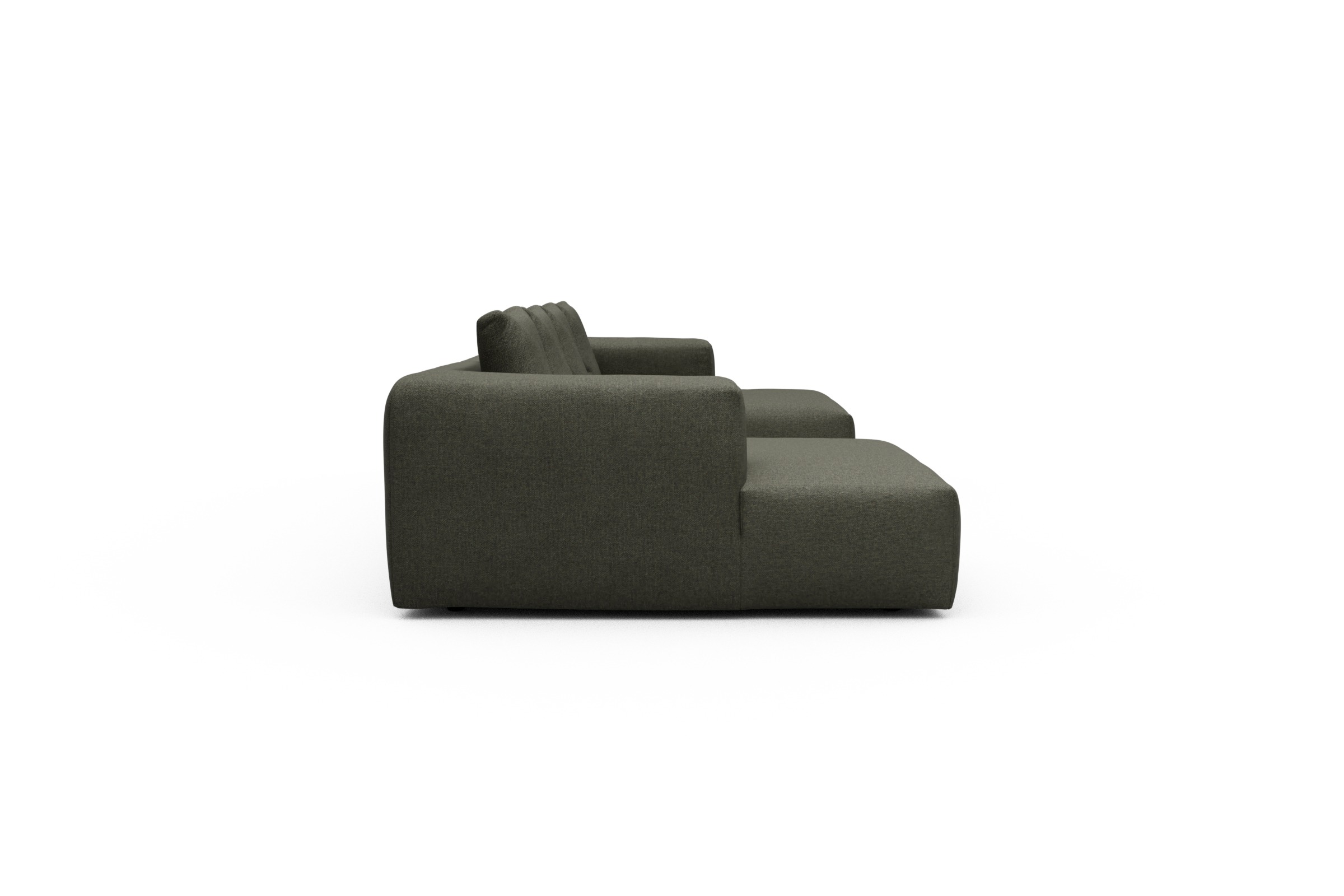 Wohnlandschaft Fred mit 2-Sitzer und Chaiselongue beidseitig Sama-Winter-Moss