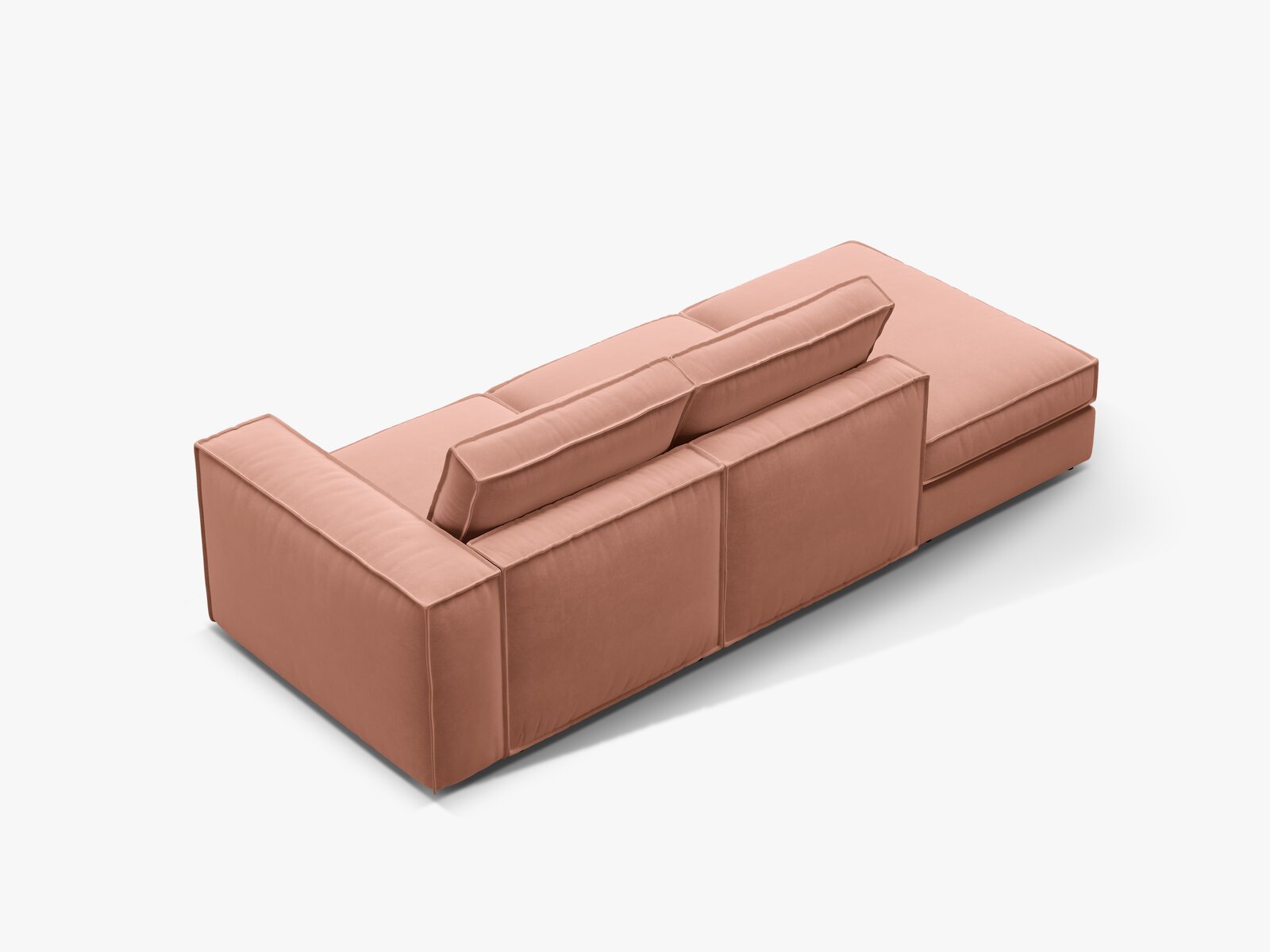 Micadoni modulares offenes Sofa Pola 3-Sitzer Links Samt Salvador Rosa