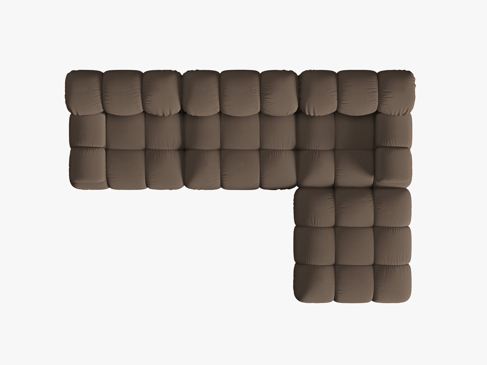 Micadoni Modulares Sofa Bellis 4-Sitzer mit flachem Modul 3D-Stoff Sonic Braun