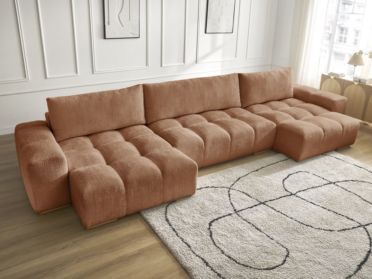 Bobochic Anakin Wohnlandschaft, 3 Kissen Strukturstoff Orange