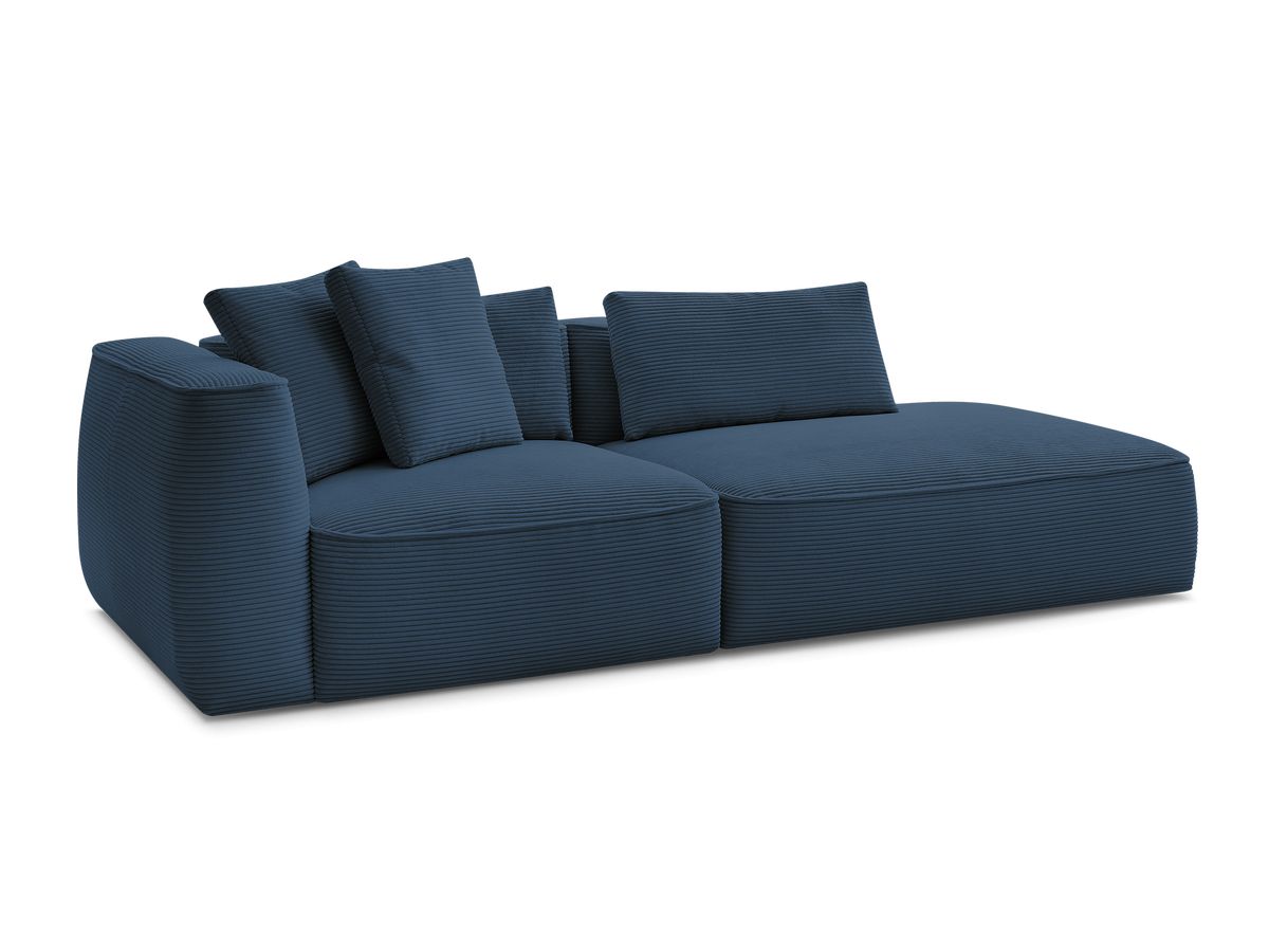 Bobochic Leopold Sofa 3-Sitzer Cordsamt Dunkelblau Armlehne links