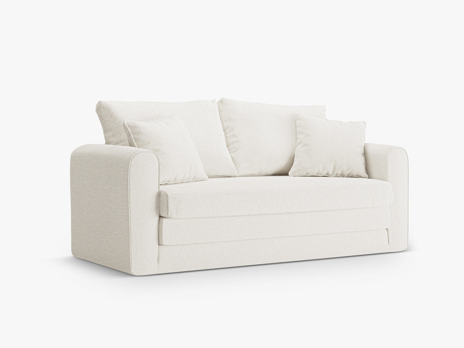 Micadoni Sofa Lido 2-Sitzer Strukturierter Stoff Weiß