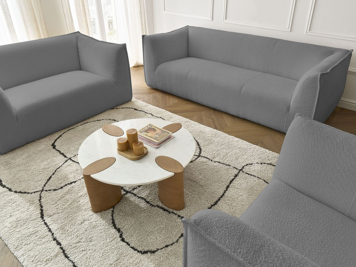 Bobochic Giorgia Sofa 5-Sitzer 534 × 100 cm Bouclé-Stoff Dunkelgrau