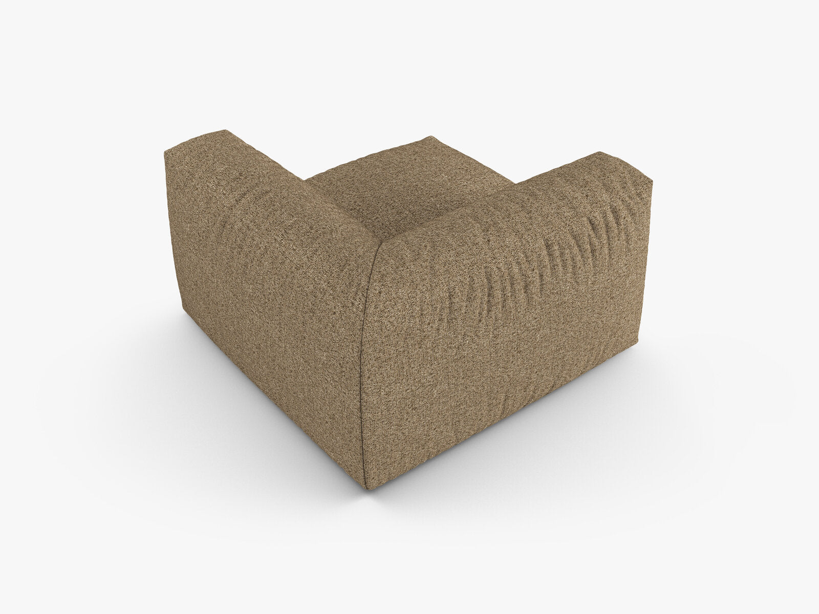 Micadoni symmetrisches Eckmodul Martina 1-Sitzer 90cm Sitztiefe Boucle Monet Cappuccino