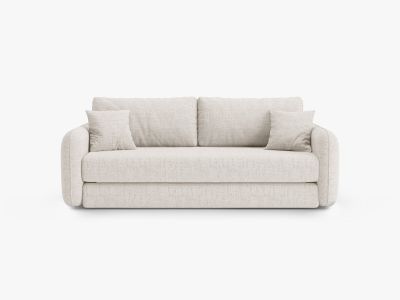 Micadoni Sofa mit Schlaffunktion Dormi 3-Sitzer Strukturierter Stoff Moly Helles Beige