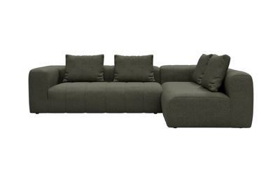 Ecksofa Hugo 2x 2,5-Sitzer rechts offen Strukturierter Stoff Sama 335-Winter-Moss