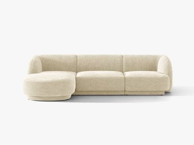 Micadoni Ecksofa Miley 4-Sitzer Chenille Haga Helles Beige Links